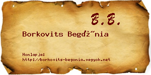 Borkovits Begónia névjegykártya